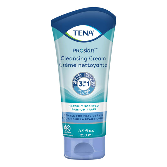 TENA ProSkin Adult Cleansing Cream, Moisturizing Skin Health, No Rinse, Skin Protection, 250ml
