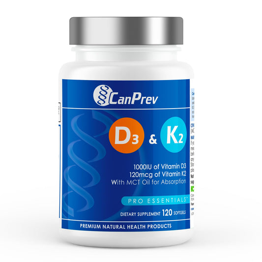 CanPrev D3 & K2 - Organic Coconut Oil (120 softgels)