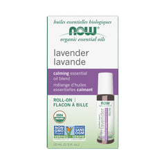NOW Essential Oils, Lavender Roll-On, Certified Organic, Calming Blend, Steam Distilled, Topical Aromatherapy, 10mL