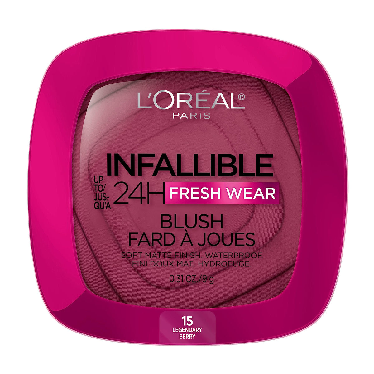 L’Oréal Paris Infallible 24H Freshwear Blush, Long-Lasting, Waterproof & Soft Matte Finish, Legendary Berry, 9g