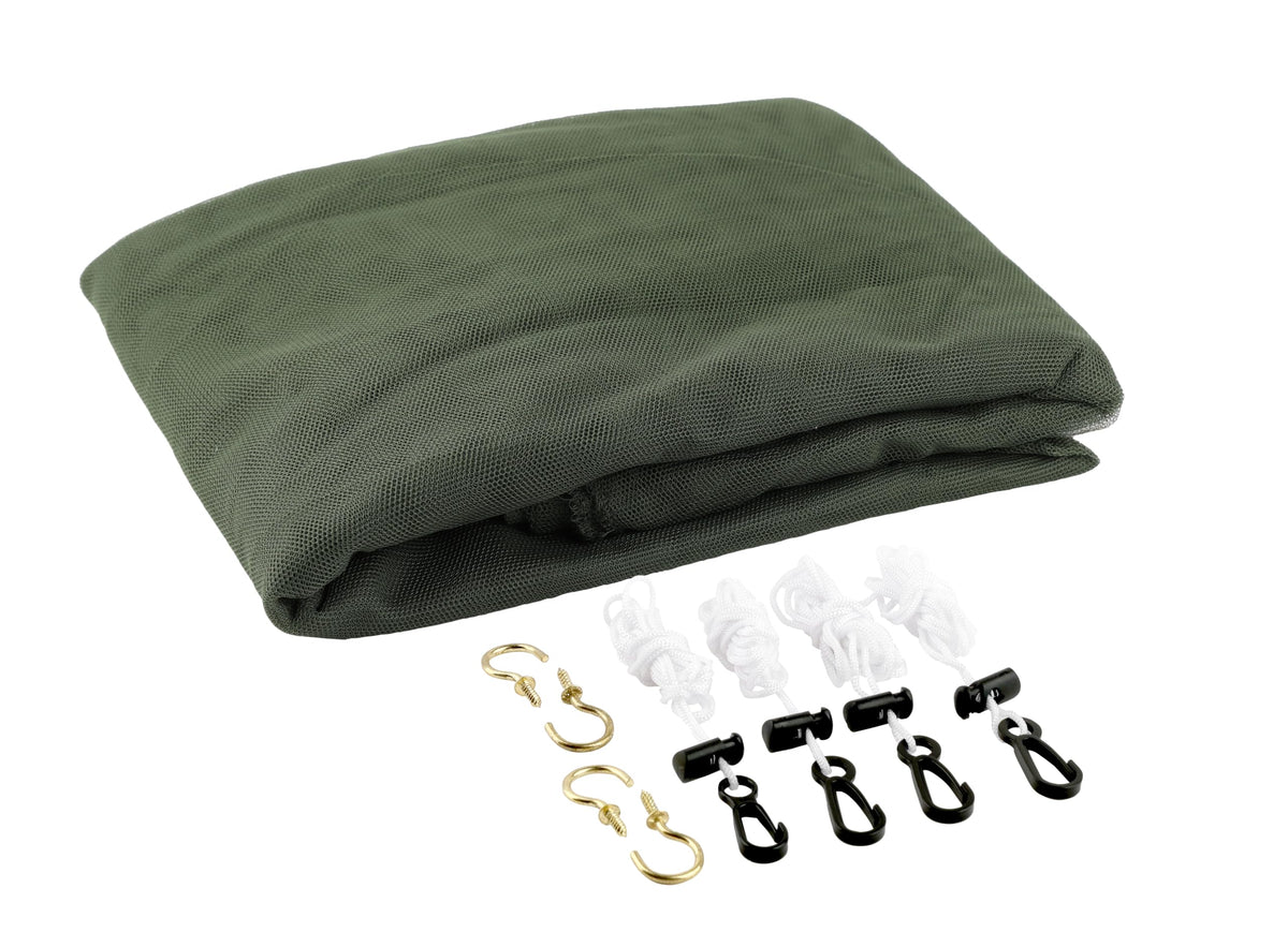 Coghlan's Rectangular Mosquito Net – Lightweight Mesh Canopy for Camping, Travel, and Outdoor Use – Includes Tie Loops, Carry Bag, Twine, Hooks, Anchors, Nails – Green, 78" x 32" x 59"