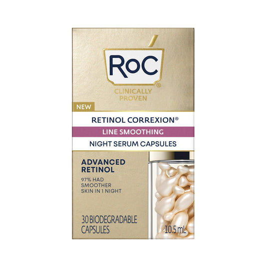 RoC Retinol Correxion line smoothing Night Serum Capsules, Clear, 30 Count