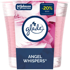 Glade Scented Candle, Angel Whispers, 1-Wick Candle, Air Freshener Infused with Essential Oils for Home Fragrance, 1 Count (Packaging May Vary)