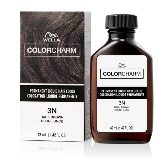 WELLA Color Charm Permanent Liquid Hair Color for Gray Coverage, 3N Dark Brown