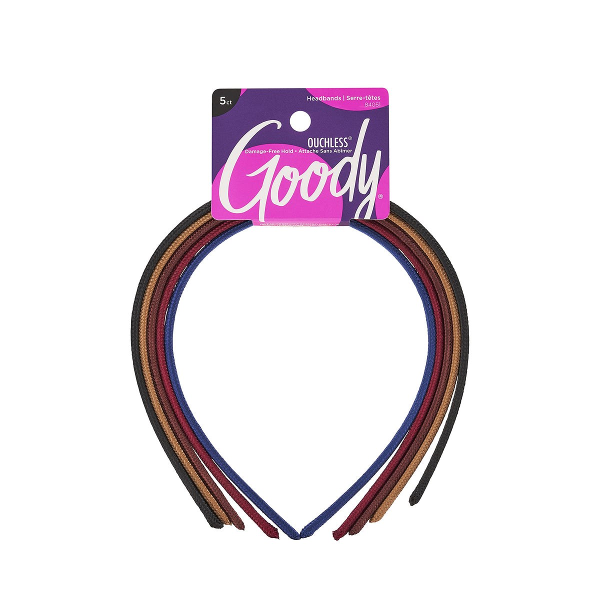 Goody Women's Classics Shoestring Fabric Headband, 5 Count
