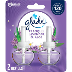 Glade PlugIns Air Freshener Oil Refill, Scented and Essential Oils for Home and Bathroom, Tranquil Lavender & Aloe, 2 Refills