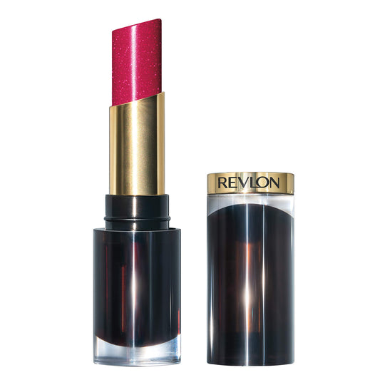 REVLON Super Lustrous Glass Shine Lipstick, Flawless Moisturizing Lip Color with Aloe, Hyaluronic Acid and Rose Quartz, Love Is On (017), 0.15 oz/ 4.2g