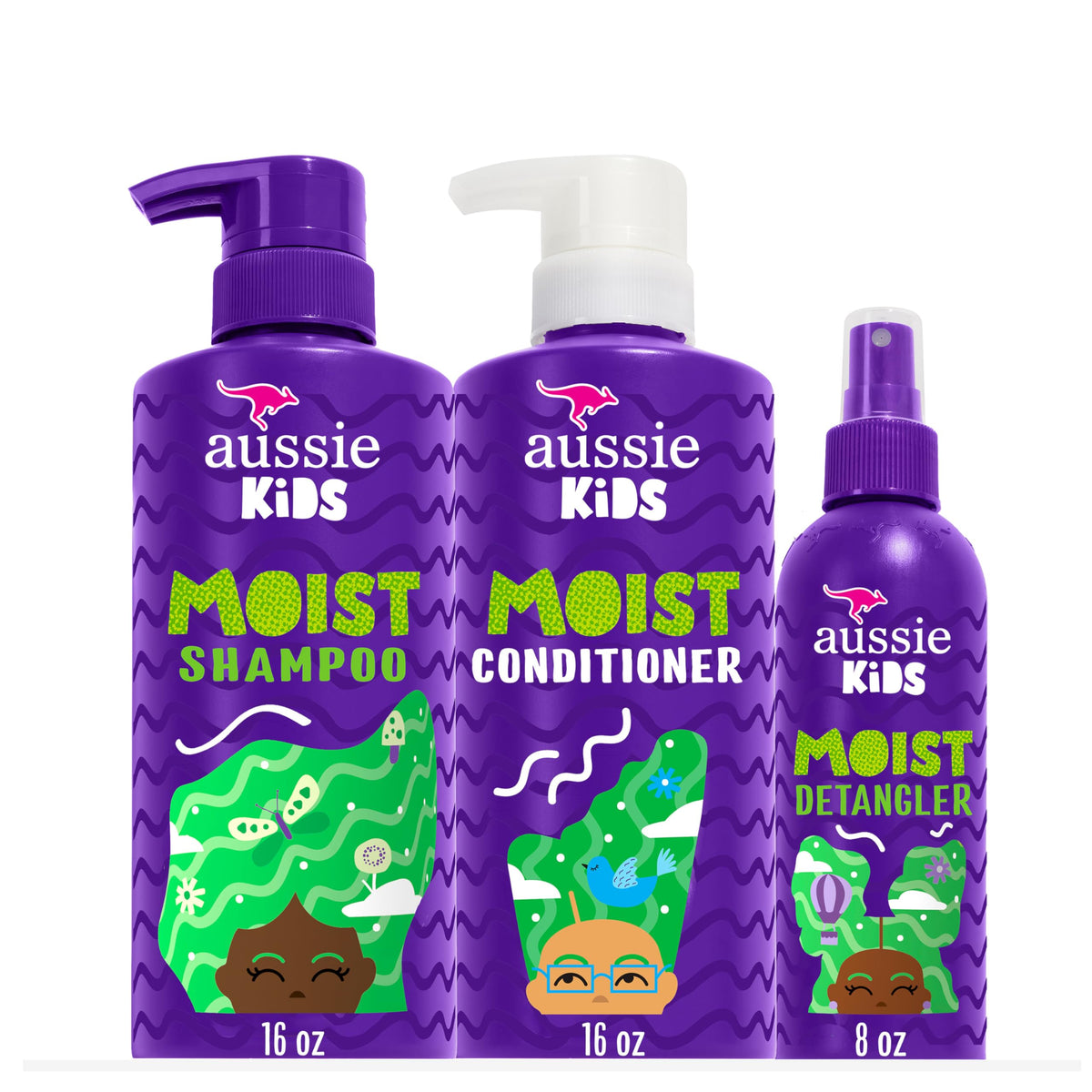 Aussie Kids Shampoo 475 mL, Conditioner 475 mL and Detangler 236 mL Bundle, Sulfate and Paraben Free, 1.18 L Total