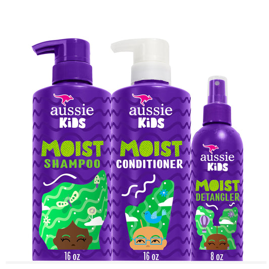 Aussie Kids Shampoo 475 mL, Conditioner 475 mL and Detangler 236 mL Bundle, Sulfate and Paraben Free, 1.18 L Total