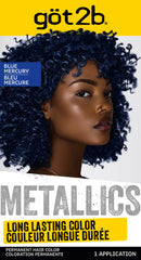 Got2b Metallics Permanent Hair Colour, M67 Blue Mercury, 1 Application, Long-Lasting Vibrant Colour, Lasts up to 30 Washes