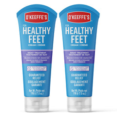 O'Keeffe's Healthy Feet Night Treatment Foot Cream, Restorative Lotion Works While You Sleep, Deep Conditioning Oils, Two 7oz/198g Tubes, (Pack of 2)