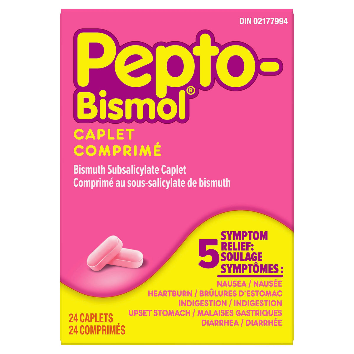 Pepto Bismol Caplets, Upset Stomach Relief, Diarrhea Relief, Heartburn, Nausea, Indigestion, Upset Stomach, 24 Count