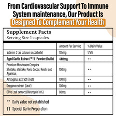 Kyolic - Formula 103 Immuni-Shield 90 Capsules - Vitamin C Ascorbic Acid, Astragalus Root Extract, Oregano Extract, Mushroom Blend Supplement & Kyolic Aged Garlic Extract Capsule-Immune System Support