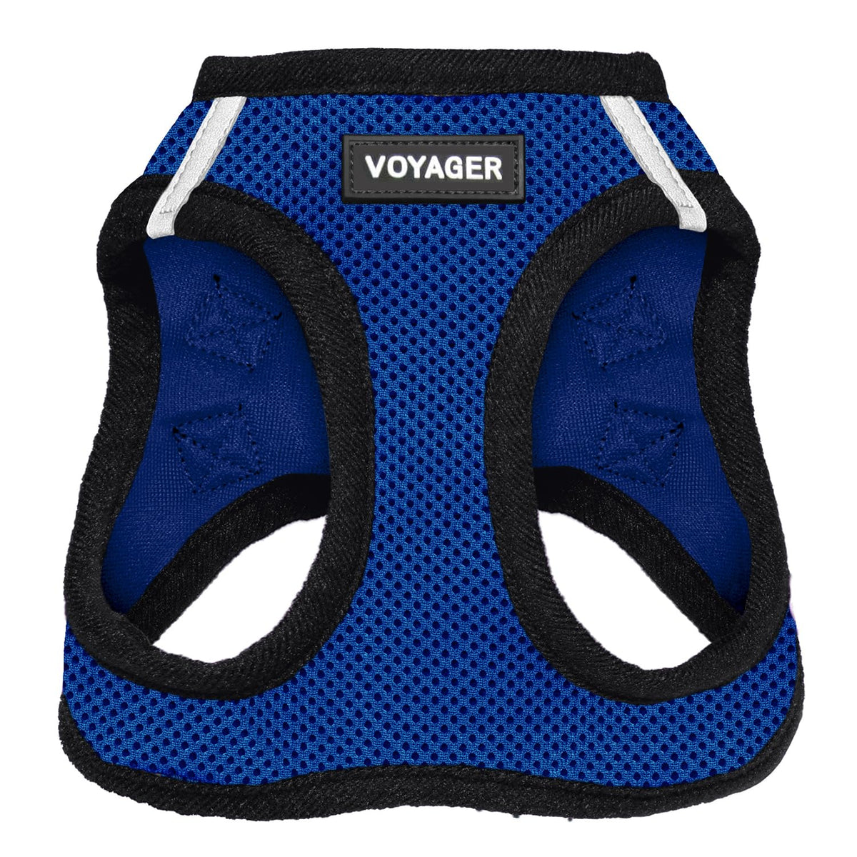 Best Pet Supplies - All Weather Mesh, Reflective, No Pull Harness for Small, Medium Dogs, Cats - Secure with Hook & Loop Fastener, Buckle, Double D-Rings - Royal Blue/Black Trim, XXS