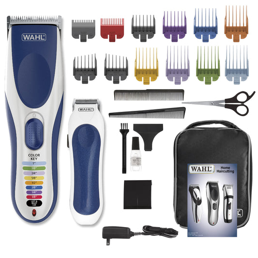 Wahl Canada Color Pro Hair Clippers for Men – Cord/Cordless Hair Cutting Kit with Color-Coded Guide Combs, Detail Trimmer, Worldwide Voltage & Storage Case – Model 3193