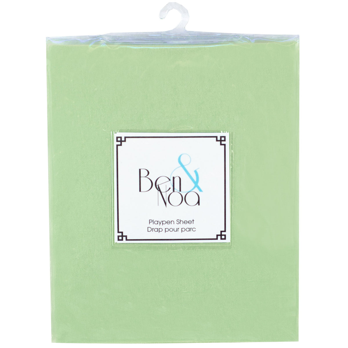 Ben & Noa Pack N Play Playard Sheet, 100% Breathable Jersey Cotton, Made in Canada, Sage