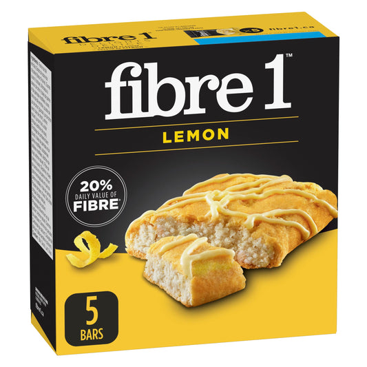 FIBRE 1 Delights Bars Lemon Flavour, Naturally Flavoured, Snack Bars, Pack of 5 Bars