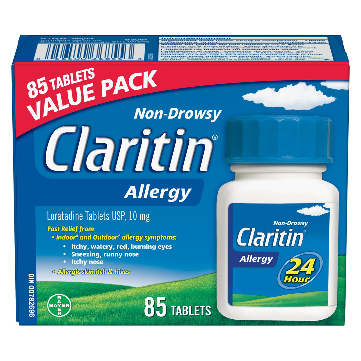 Claritin Allergy Medicine, 24-Hour Non-Drowsy Relief 10 mg, Value Pack, 85 Tablets