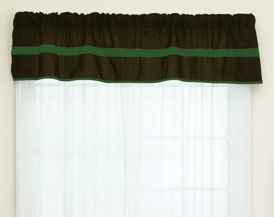 Baby Doll Bedding Solid Stripe Window Valance, Brown/Green