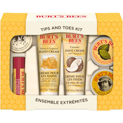 Burt's Bees Tips and Toes Kit, 6 Products, Lip Balm, Almond Milk Hand Cream, Hand Salve, Honey and Grapeseed Hand Cream, Cuticle Cream & Foot Cream, Travel Size, Gifts