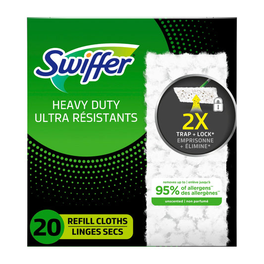 Swiffer Sweeper Heavy Duty Dry Multi-Surface Cloth Refills for Floor Sweeping and Cleaning, 20 Count