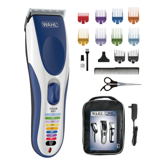 Wahl Canada Color Pro, Haircutting Kit with Colour Coded Guide Combs, Powerful, long-lasting motor for smooth & easy haircuts, Colour coded key makes it easy to select the correct size guide comb, World Wide Voltage - Model 3100