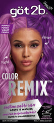 Got2b Color Remix, Customizable Semi-Permanent Hair Color, Purple Punch 094, 1 Pack/50 ml
