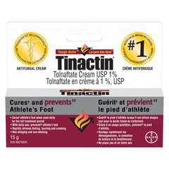 Tinactin Antifungal Cream: Cures and Prevents Athlete's Foot, Rapidly Relieves Itching, Burning and Cracking - Non-Stinging, Non-Staining Formula; Medicated Tolnaftate Cream (15g)
