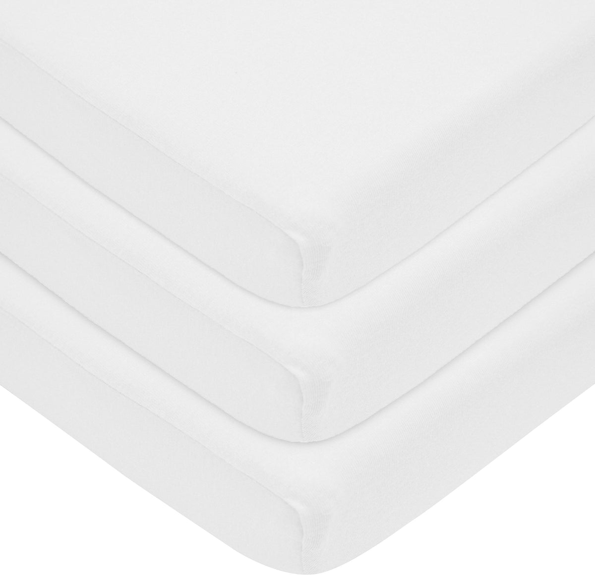 American Baby Company Pack of 3 100% Natural Cotton Jersey Knit 18 x 36 Cradle Sheet, Fitted, White, Soft Breathable, for Boys and Girls