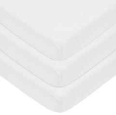 American Baby Company Pack of 3 100% Natural Cotton Jersey Knit 18 x 36 Cradle Sheet, Fitted, White, Soft Breathable, for Boys and Girls