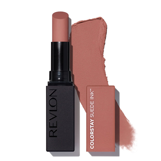 REVLON Lipstick, ColorStay Suede Ink, Built-in Primer, Infused with Vitamin E, Waterproof, Smudgeproof, Matte Color, 002 No Rules (Pack of 1)