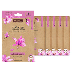 Naturally Restoring Collagen Infused Sheet Masks, 5 Masks Included