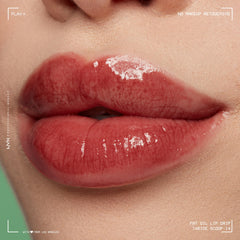 NYX Professional Makeup Lip Gloss, High Shine, Non-Sticky Finish, 12H Hydration, With Squalane, Rapsberry and Cloudberry Oils, Fat Oil Lip Drip, Shade: Inside Scoop (Creamy Plum Brown)