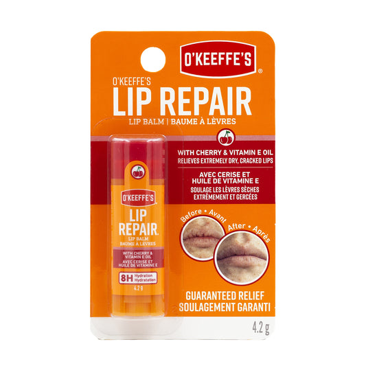 O'Keeffe's Lip Repair Balm, Ultra Hydrating Cherry, Relieves Extremely Dry Cracked Lips, All-Day Moisture, Stick, Pack of 1