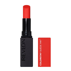 REVLON Lipstick, ColorStay Suede Ink, Built-in Primer, Infused with Vitamin E, Waterproof, Smudgeproof, Matte Color, 007 Feed The Flame (Pack of 1)