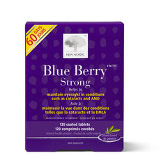 New Nordic Blue Berry Strong 120 Coated Tablets, 60-Day Supply, Vegan Eye Support Supplement with Bilberry & Lutein for Clear Vision & Macular Health