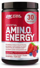 Optimum Nutrition Amino Energy Powder: Pre- workout & Anytime energy with Green tea, Green coffee extract + BCAA's - Fruit fusion: 30 servings [270g] (packaging may vary)