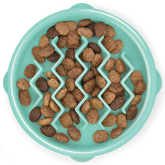 Outward Hound Fun Feeder Slo Bowl, Small Slow Feeder Dog Bowl, 3/4 Cups, Mini, Mint