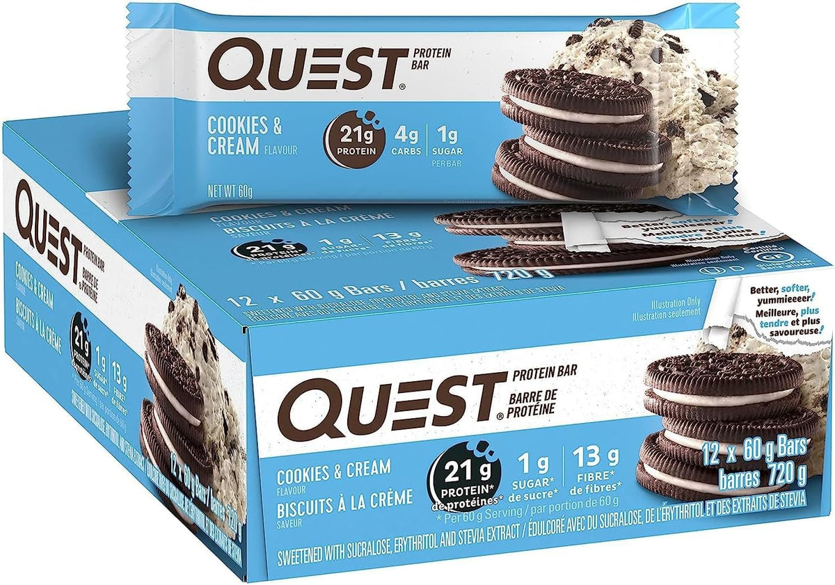 Quest Bar, Cookies & Cream, 12/box