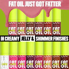 NYX Professional Makeup Lip Gloss, High Shine, Non-Sticky Finish, 12H Hydration, With Squalane, Rapsberry and Cloudberry Oils, Fat Oil Lip Drip, Shade: Inside Scoop (Creamy Plum Brown)