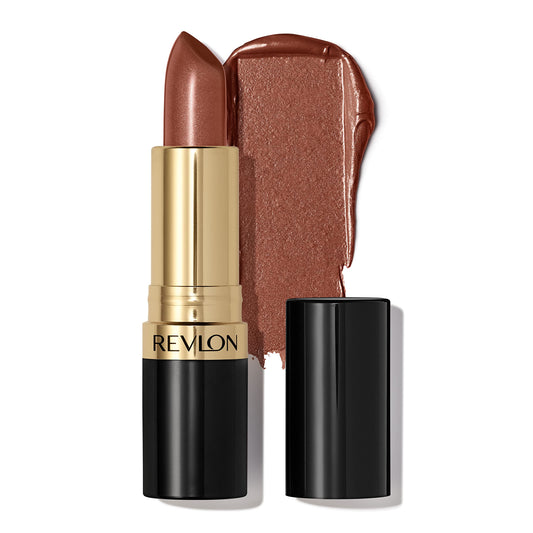 Revlon Super Lustrous Lipstick, High Impact Lipcolor with Moisturizing Creamy Formula, Infused with Vitamin E and Avocado Oil in Nude/Brown Pearl, Coffee Bean (300)