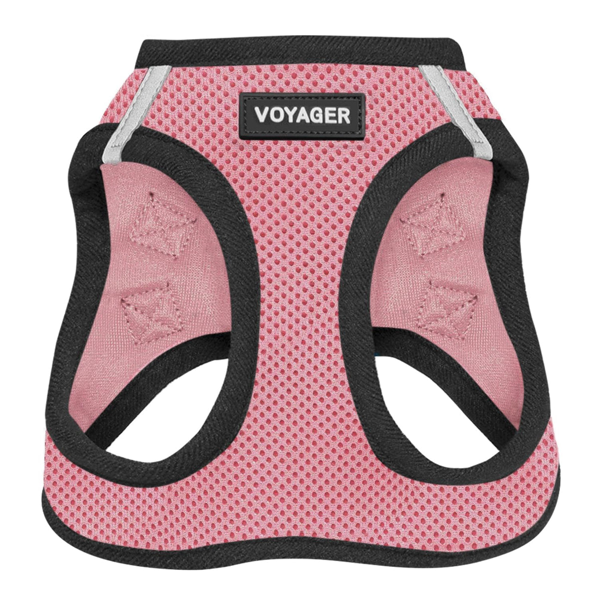 Best Pet Supplies - All Weather Mesh, Reflective, No Pull Harness for Small, Medium Dogs, Cats - Secure with Hook & Loop Fastener, Buckle, Double D-Rings - Pink/Black Trim, XXS