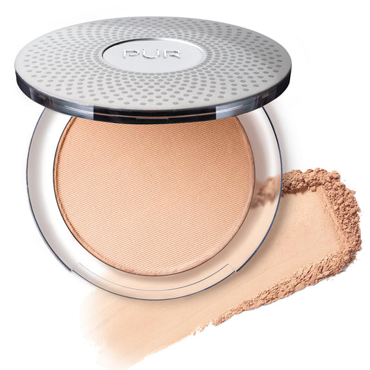 PÜR MINERALS 4-in-1 Pressed Mineral Makeup Powder Foundation with SPF 15 - Concealer & Finishing Compact Pressed Powder for Face - Buildable Medium to Full Coverage Foundation Powder (Blush Medium)