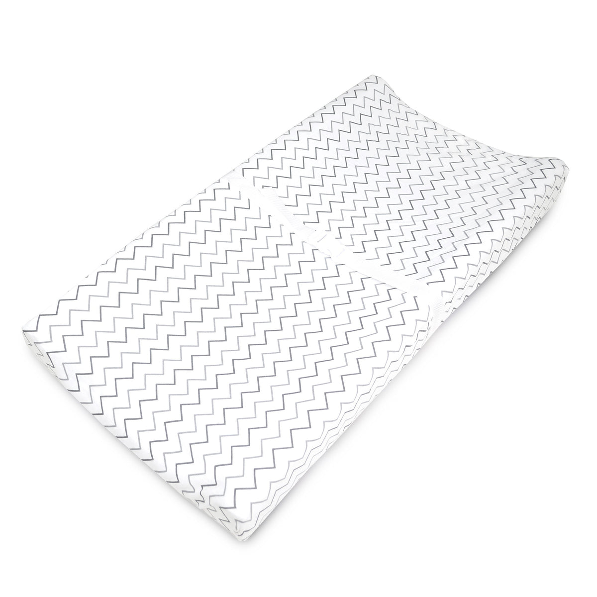 American Baby Printed 100% Natural Cotton Jersey Knit Fitted Contoured Changing Table Pad Cover for Boys and Girls - Soft Breathable, Grey Zigzag, Single