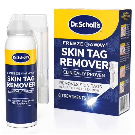 Dr. Scholl's Freeze Away Skin Tag Remover Kit, 8 ct – Completely removes Skin Tags in As Little As 1 Treatment, FDA-Cleared & Clinically Proven At-Home Removal, Easy 1-Handed Action, Permanent Results