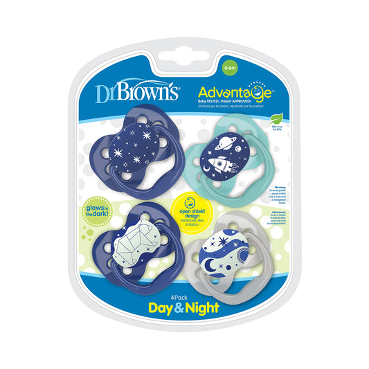 Dr. Brown's Advantage Pacifiers, Stage 1, Blue, 4 Pack, Blue