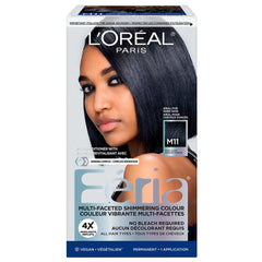 L'OREAL PARIS FERIA MULTI-FACETED SHIMMERING PERMANENT HAIR COLOR, M11 DARK SLATE, HAIR DYE WITH CONDITIONING OILS, PACK OF 1