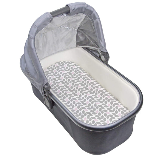 Kushies Bassinet Cradle Sheet, Soft 100% Breathable Cotton Flannel, Made in Canada, Grey Petal