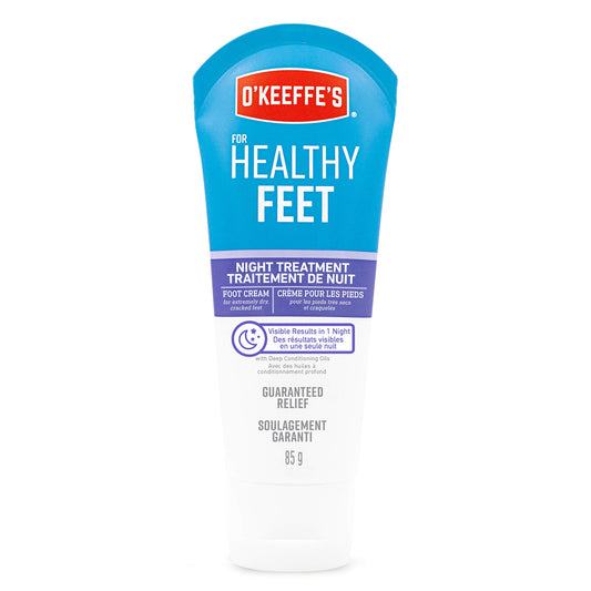O'Keeffe's Healthy Feet Night Treatment Foot Cream, Restorative Lotion Works While You Sleep, Deep Conditioning Oils, 3oz/85g Tube, (Pack of 1)
