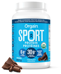 Orgain Chocolate Sport Plant-Based Protein Powder, Made with Organic Turmeric, Ginger, Beets, Chia Seeds, Cherry, Brown Rice and Fiber, Gluten Free, Vegan, Non GMO, Soy Free, Dairy Free, - 912g